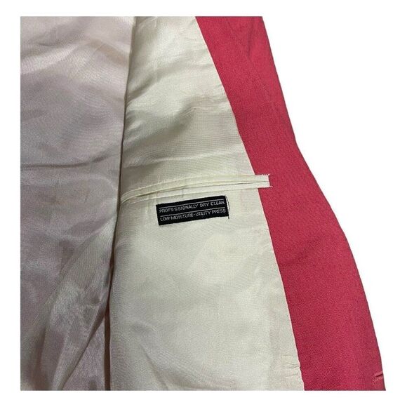 Pink "David Taylor" L Men 42 Blazer Sport Coat Unusual Front Pocket Activewear - Picture 7 of 10